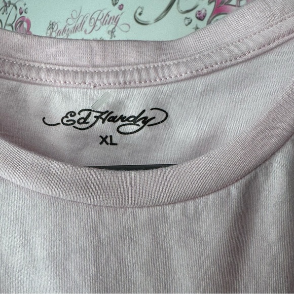 Ed hardy tshirt tee graphic snake rose pink purple tattoo style DON ED HARDY y2k - Picture 6 of 8